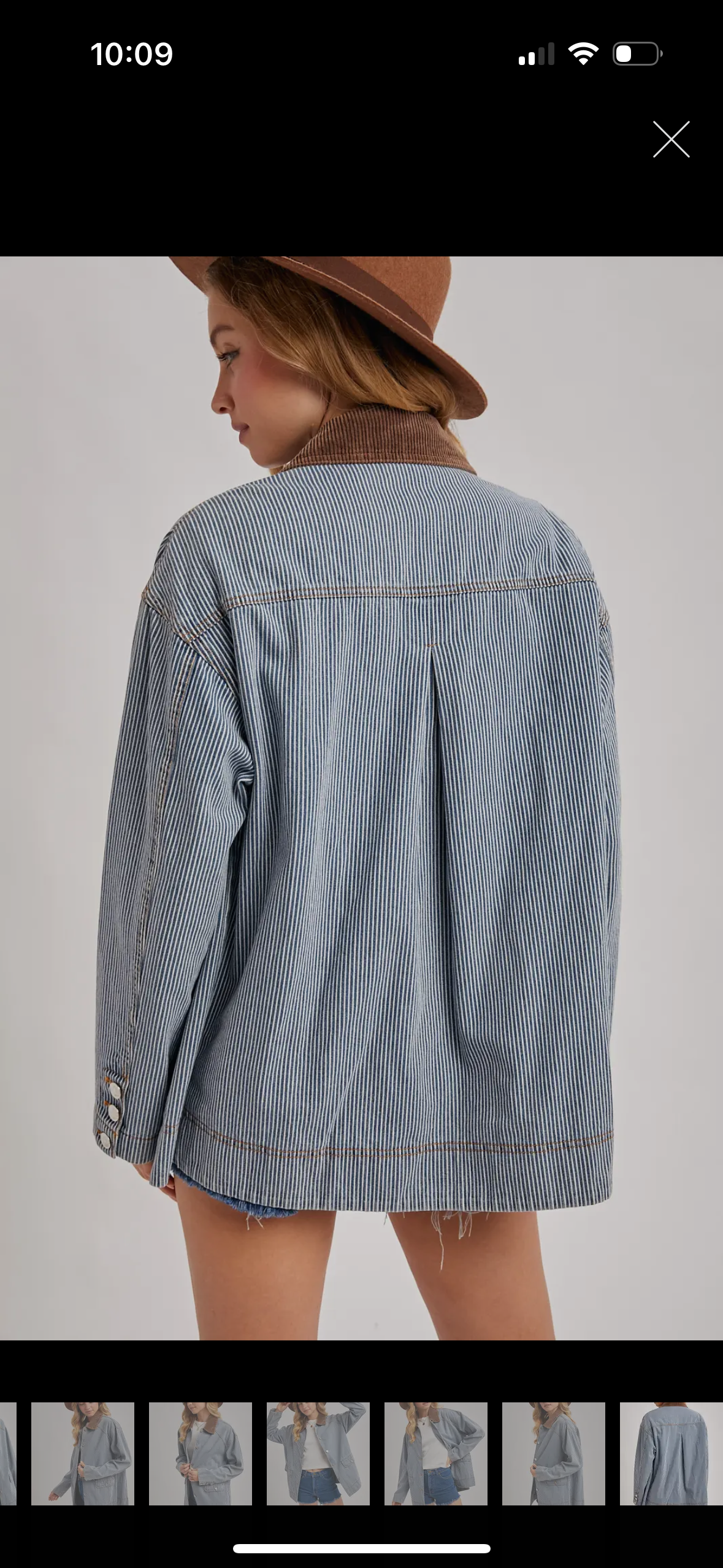 Denim Corduroy Collar Contrast Barn Coat