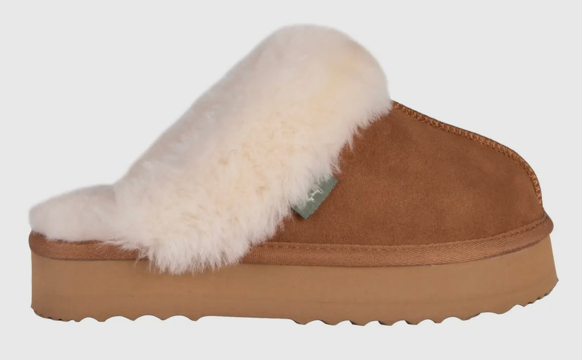 Sheepskin Ladies Platform Scuff