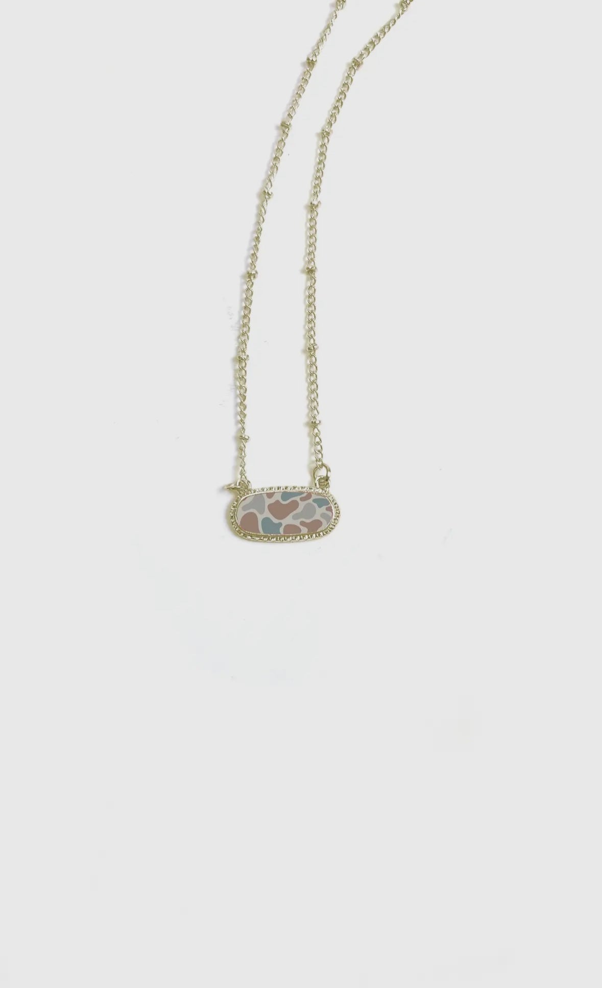 Brown Cowhide/Camo Necklace