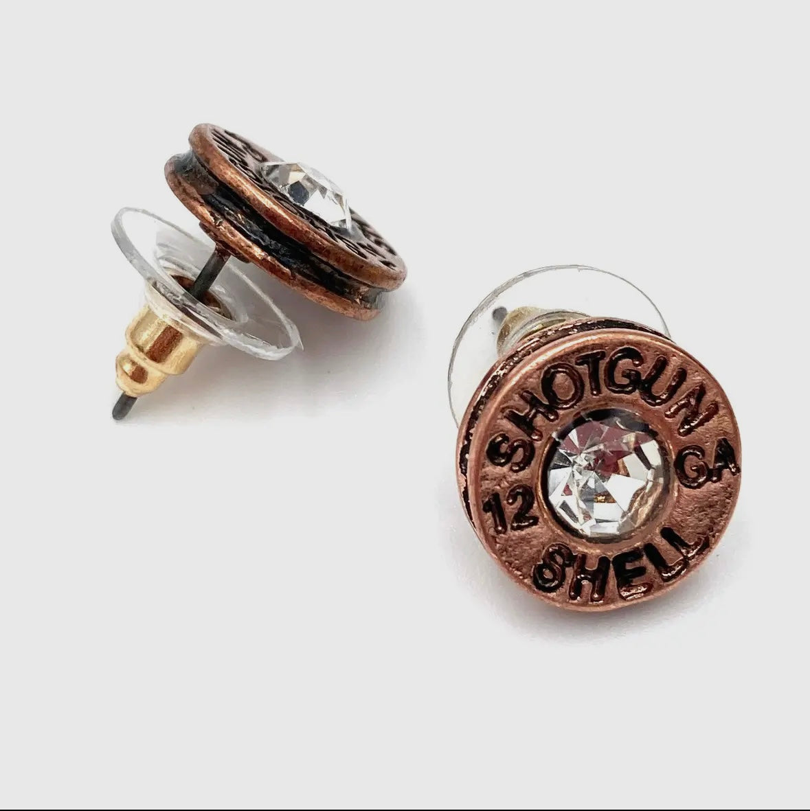 Bullet Shell Rhinestone Western Earrings