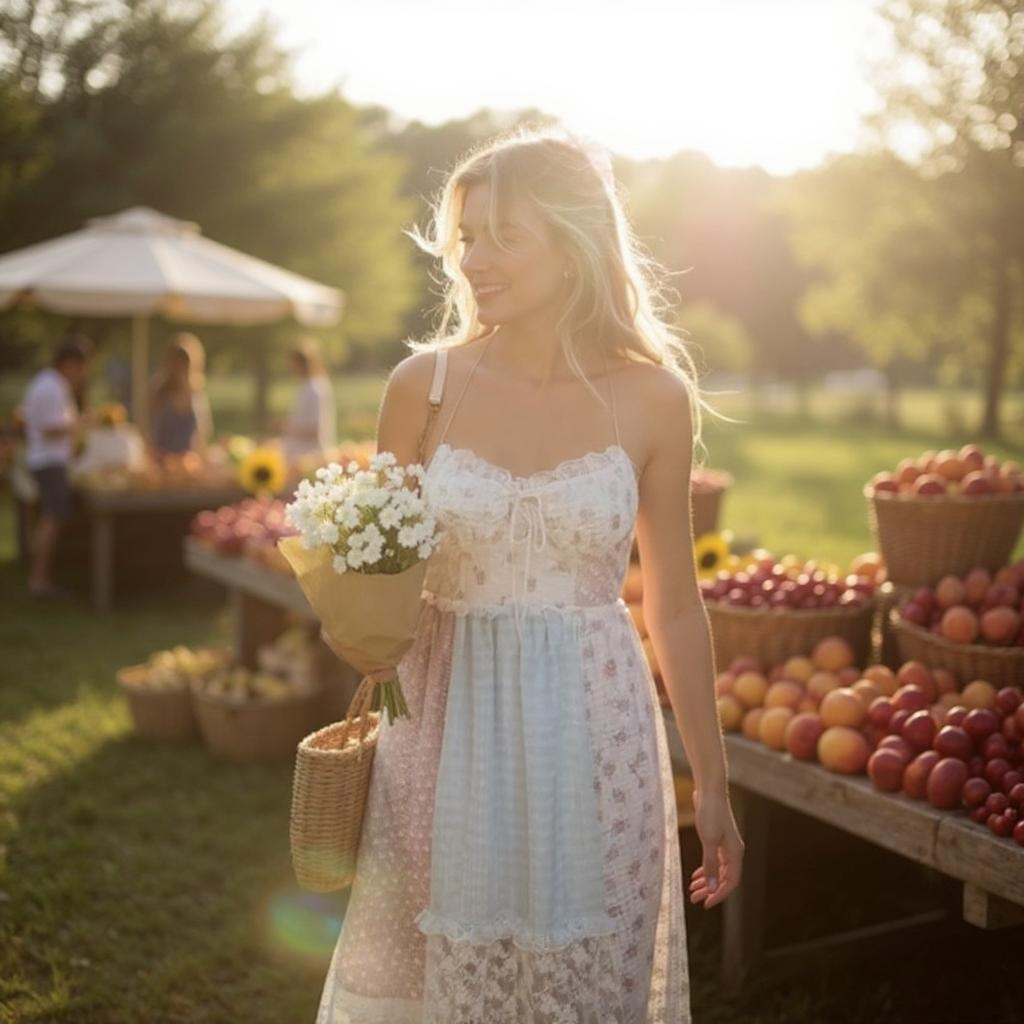 Floral Sheer Mesh Lace Patchwork Halter Maxi Flare Dress