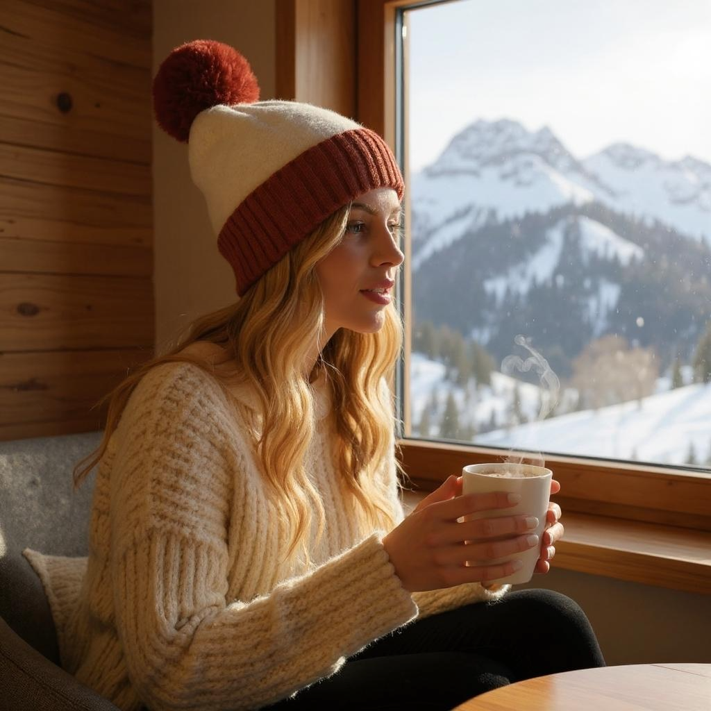 Two Tone Fleece Pom Pom Beanie