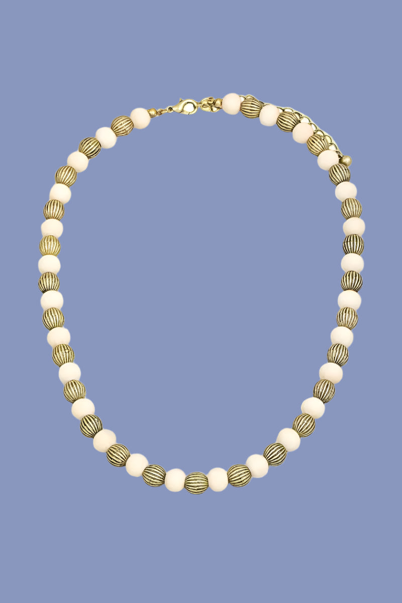 Two Tone Vintage Ball Beaded Necklace