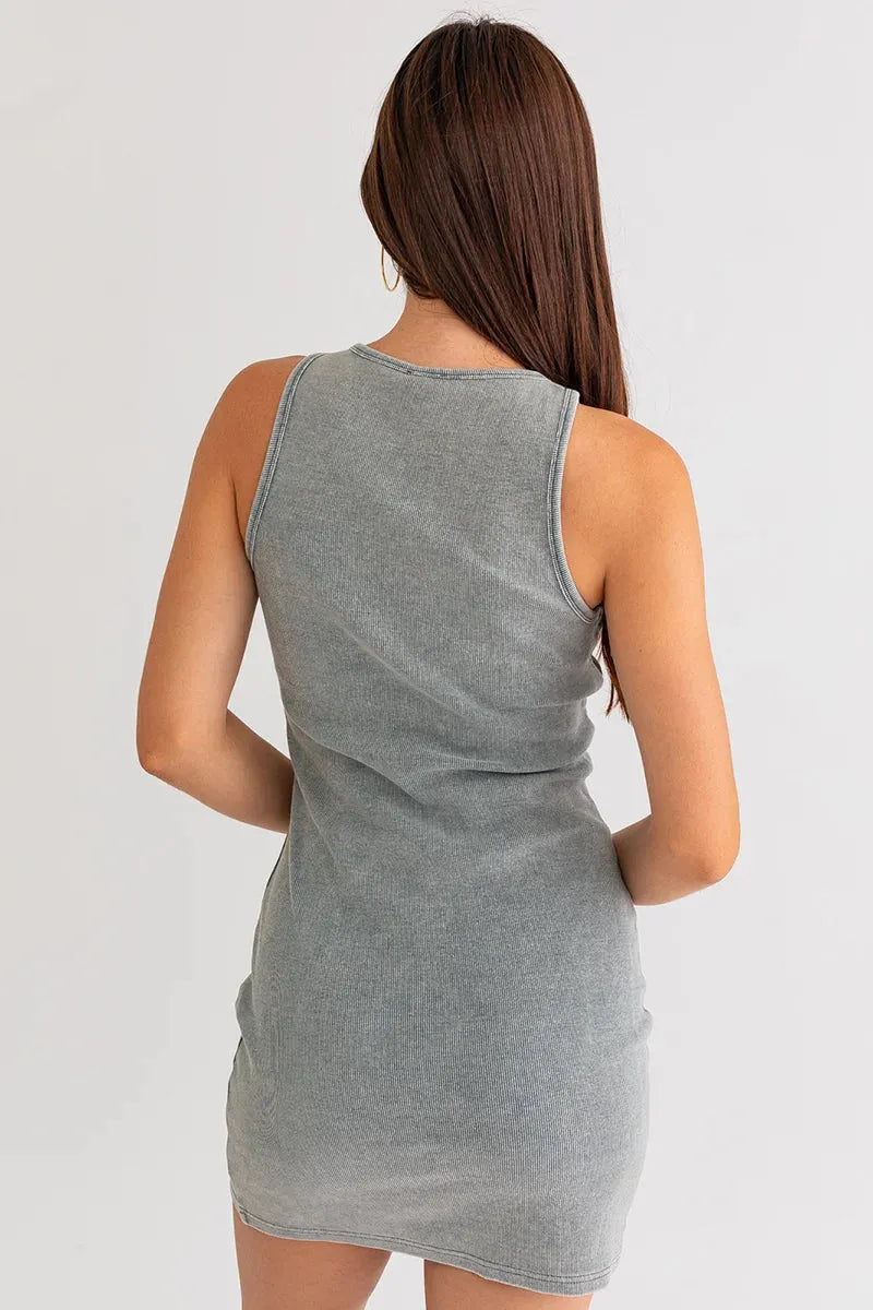 Binding Tank Washed Rib Mini Dress