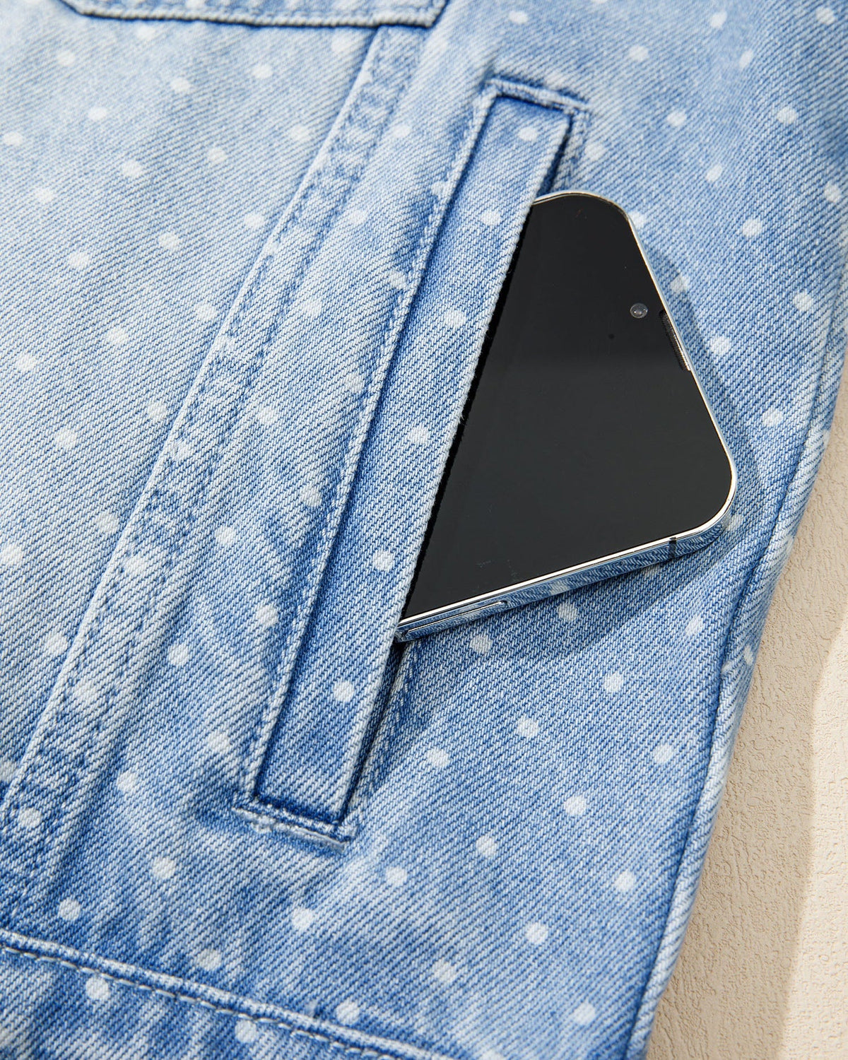 Polka Dot Denim Jacket