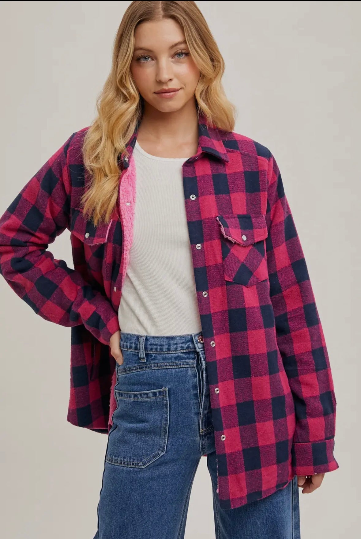 Buffalo Plaid Sherpa-Lined Jacket