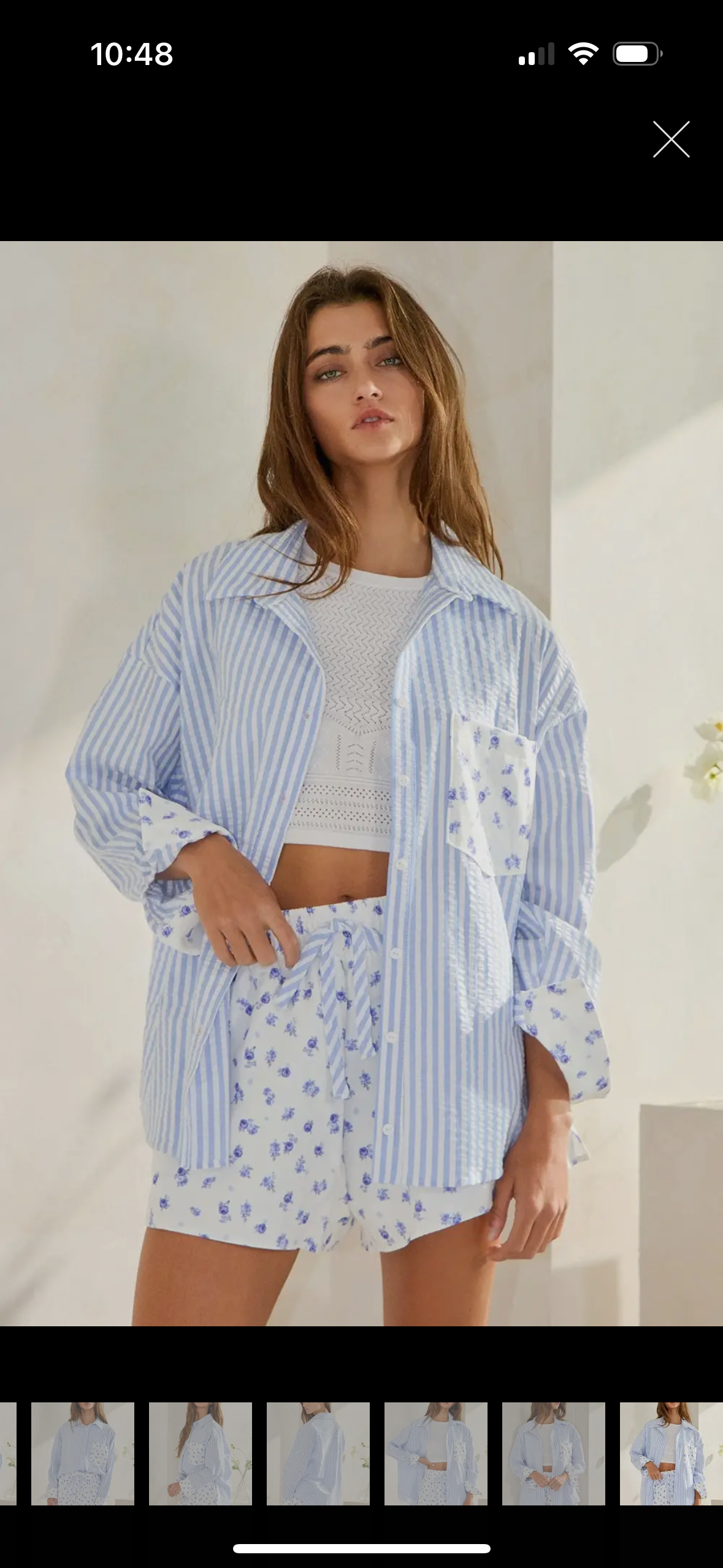 Floral Print Elastic Waste Band Woven Shorts