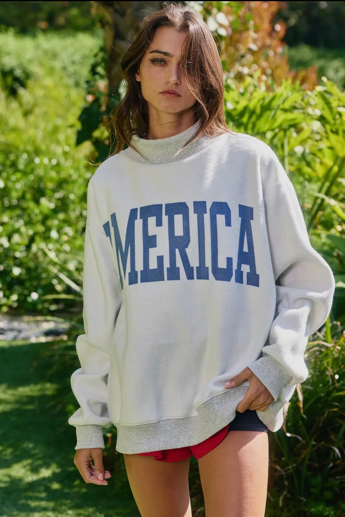 Vintage USA Reversible USA/America Mock Neck Sweatshirt