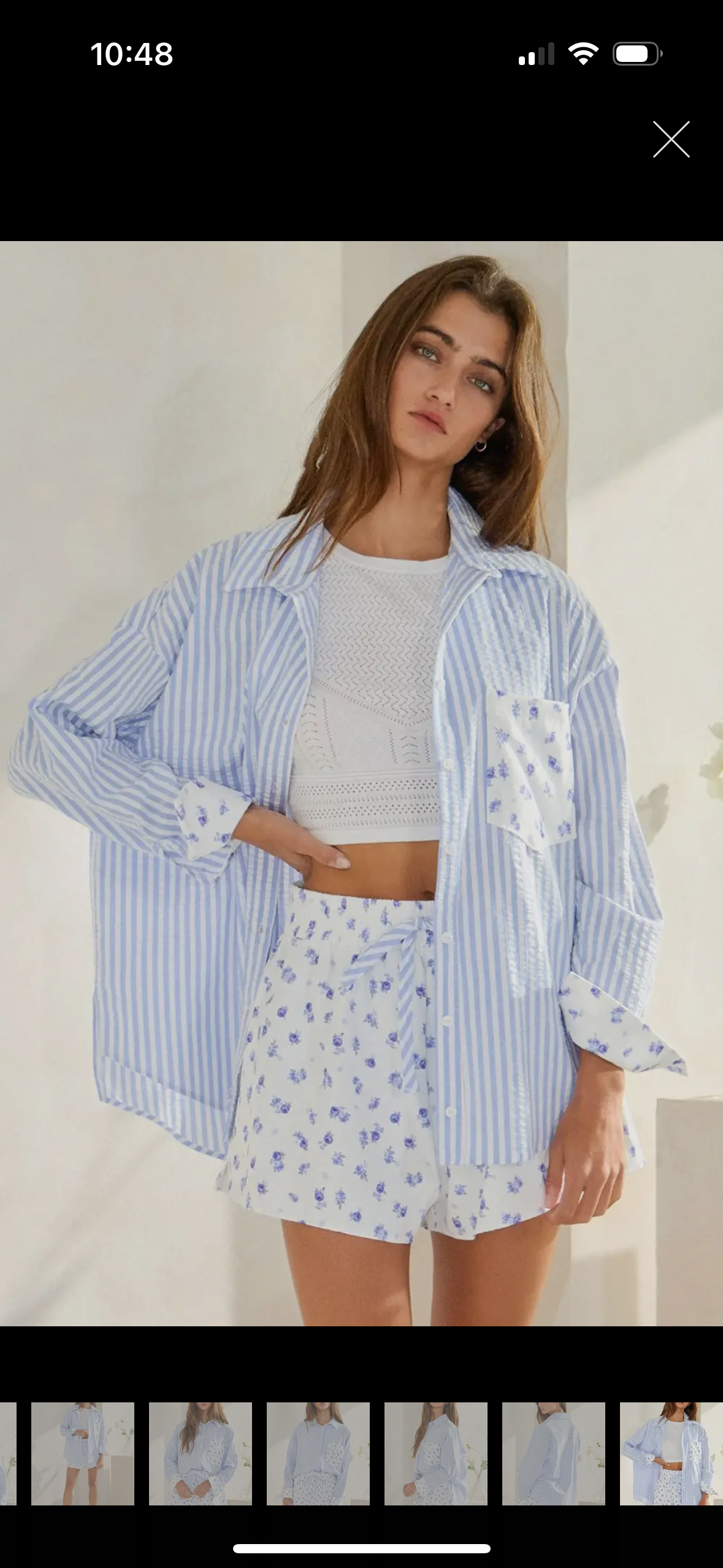 Floral Print Elastic Waste Band Woven Shorts