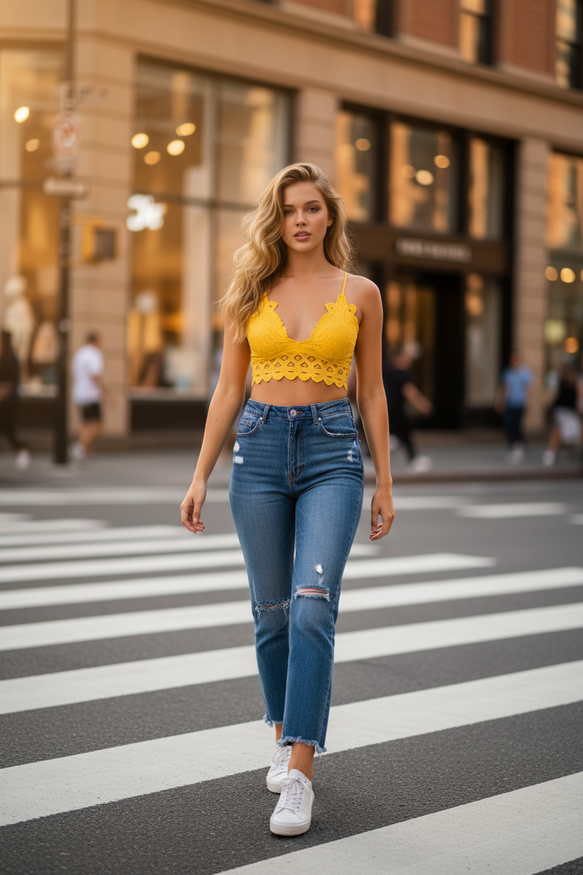 Criss-Cross Lace Back Bralette