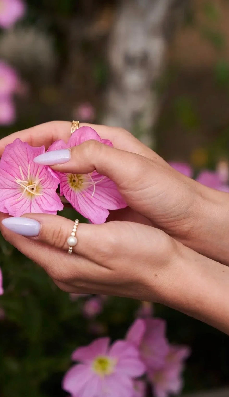 Gold Rhinestone Pearl Ring