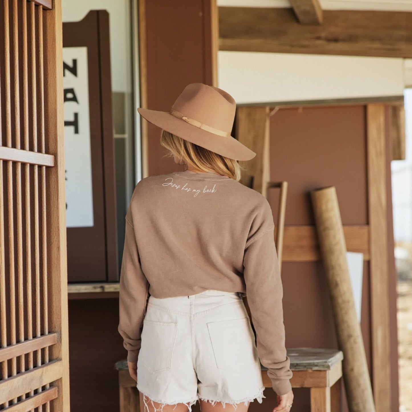 Jesus Has My Back Mineral Graphic Sweatshirt