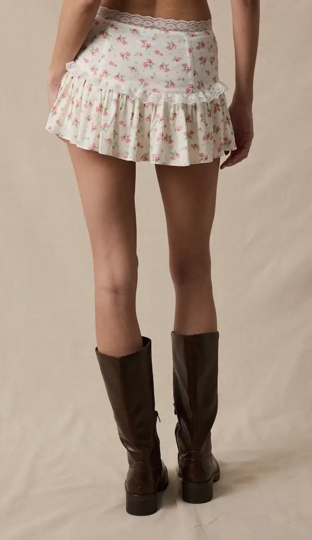 Ditsy Floral Front Tie High-Waist Mini Skort