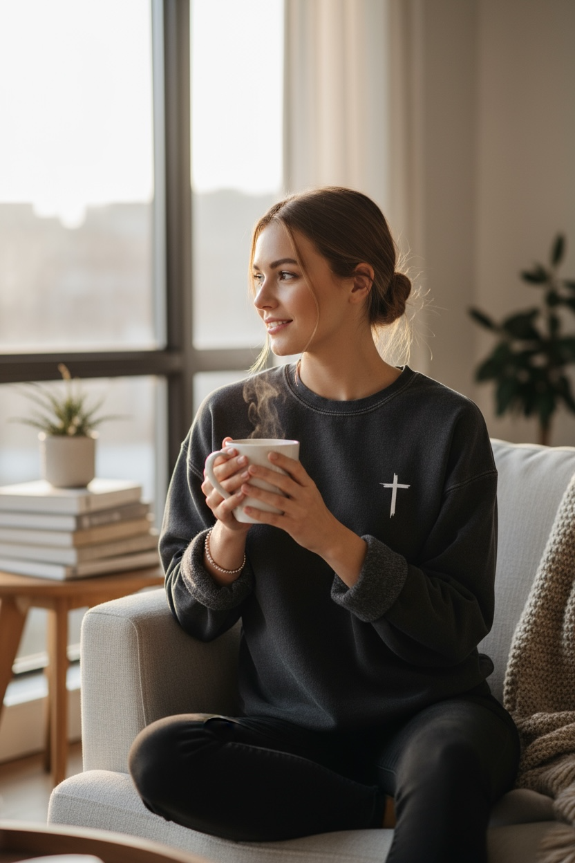 Jesus Has My Back Mineral Graphic Sweatshirt