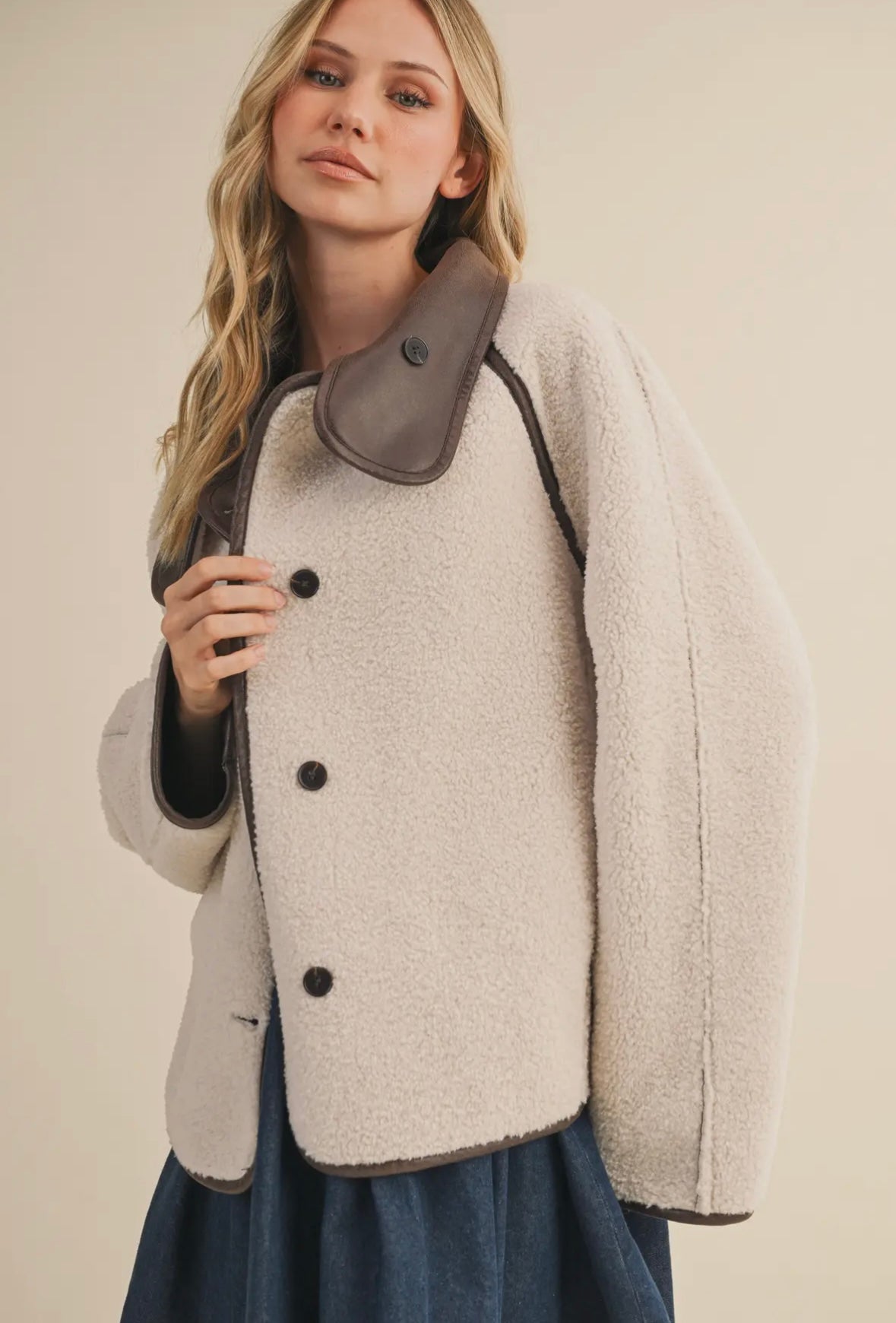 Reversible Oversized Sherpa Jacket