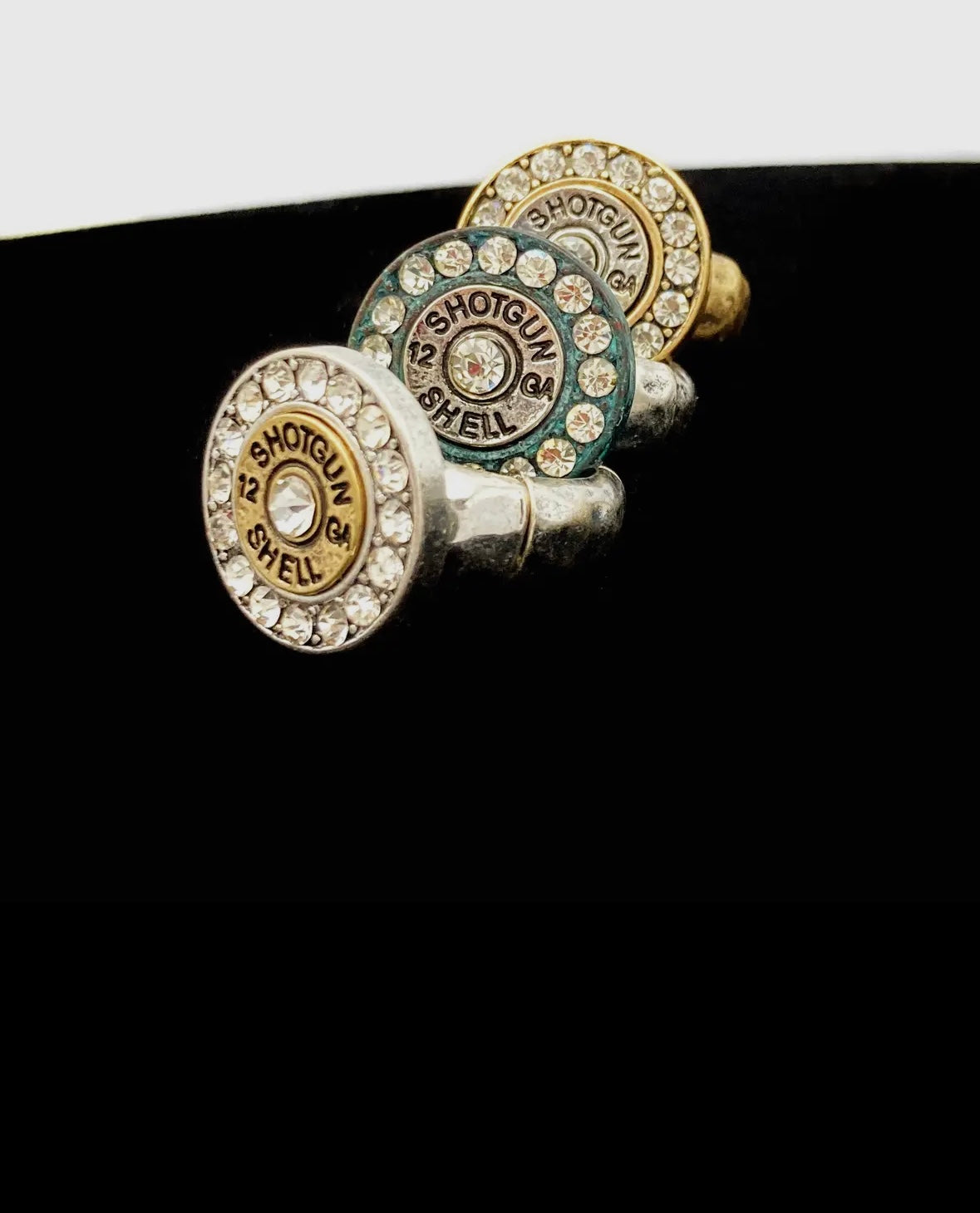 12 Gauge Shotgun Bullet Shell Rhinestone Stretch Ring