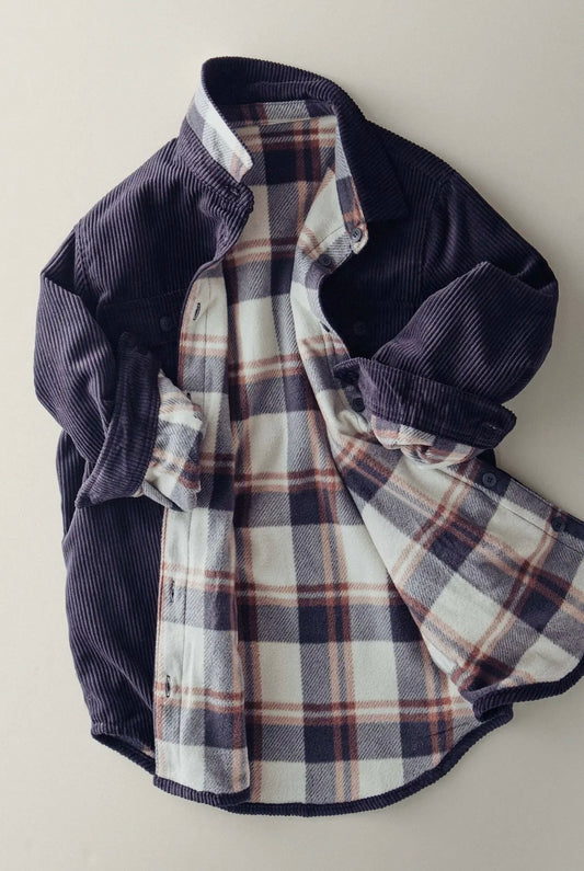 Plaid Lined Corduroy Flannel Jacket