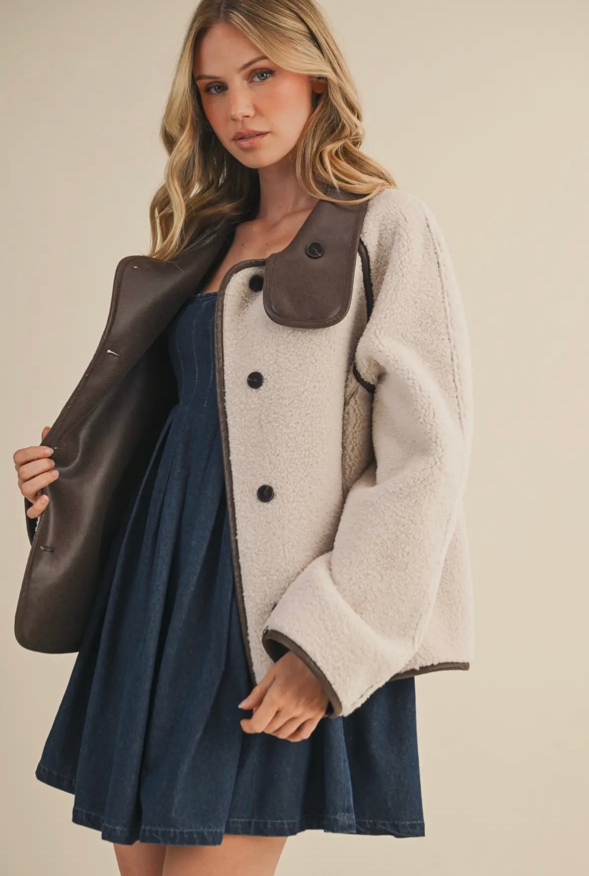 Reversible Oversized Sherpa Jacket