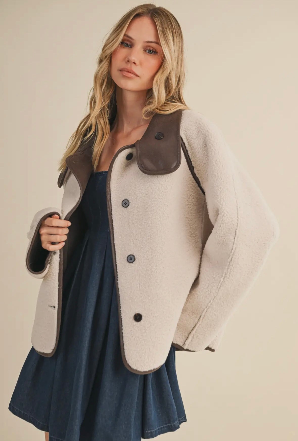 Reversible Oversized Sherpa Jacket