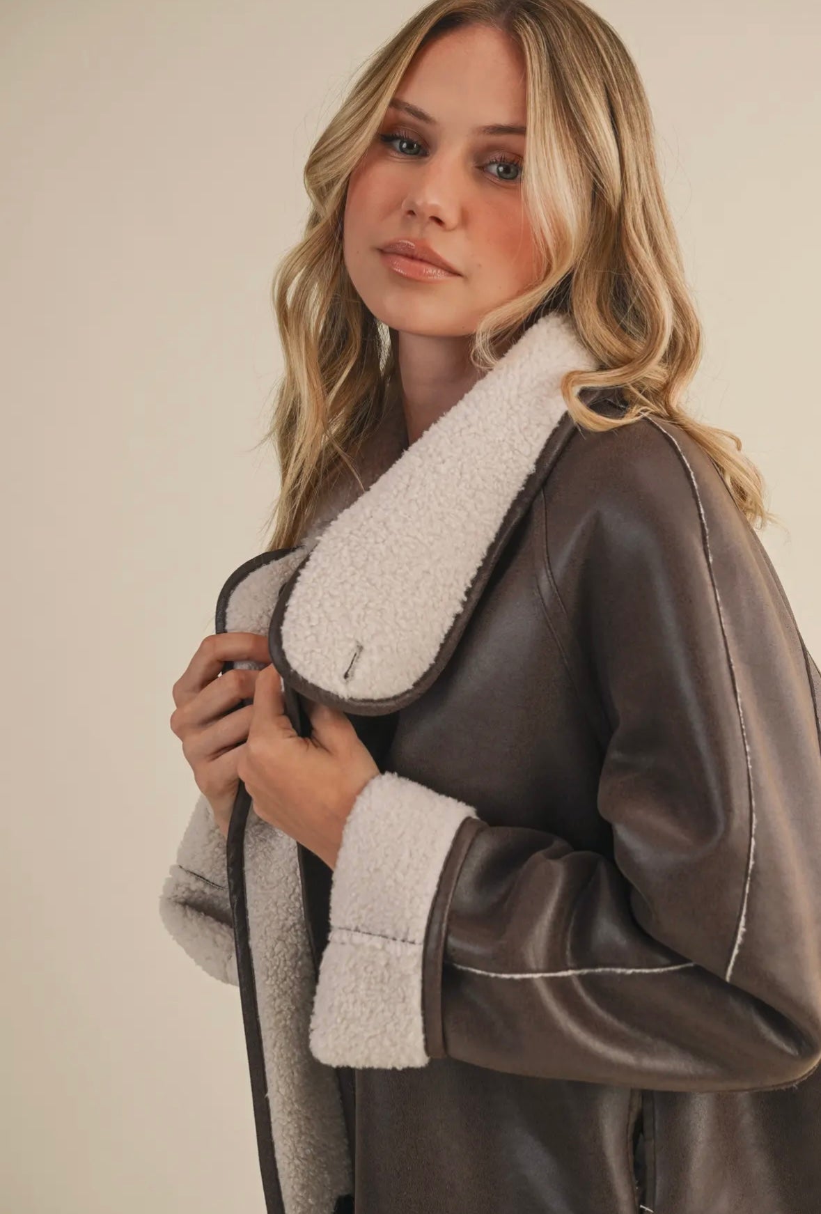 Reversible Oversized Sherpa Jacket