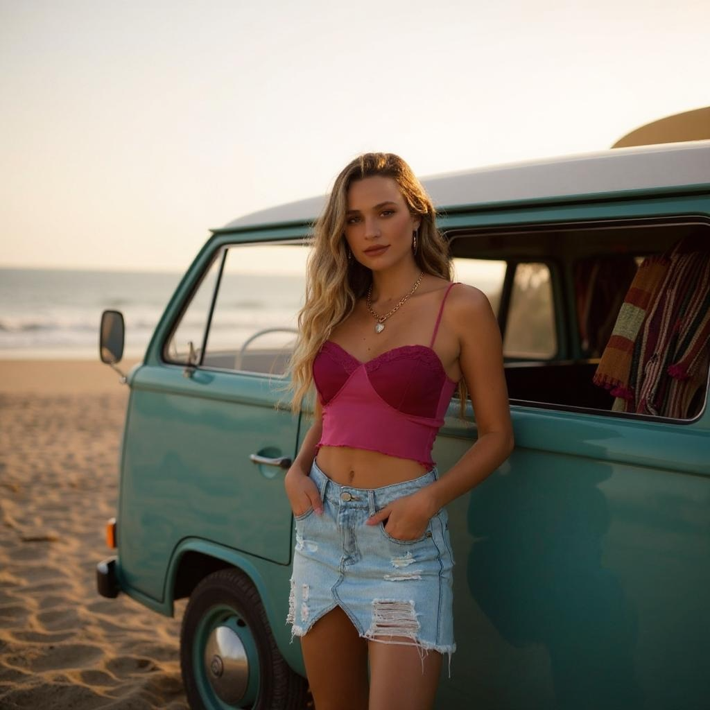 Light Wash Front Slit Distressed Mini Denim Skirt