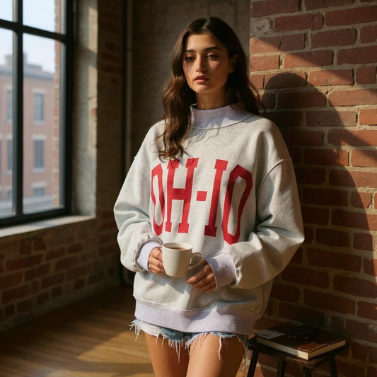 OH-IO & OH Reversible Mock-neck Sweatshirt