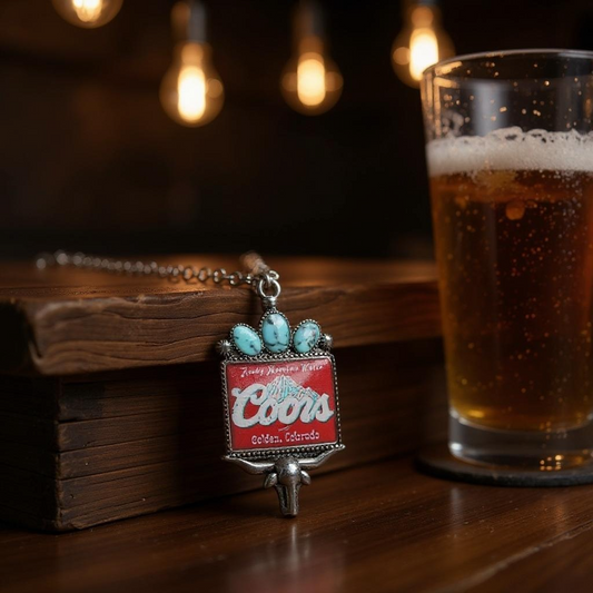 Western Longhorn Coors Water Pendant Necklace