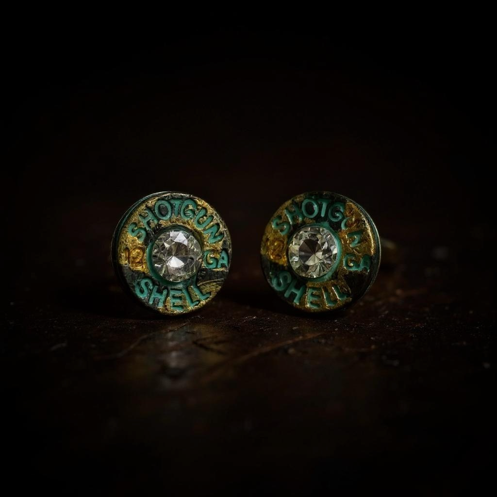 Bullet Shell Rhinestone  Western Earrings
