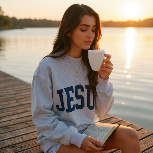 Jesus and God Is Good Reversible Sweatshirt