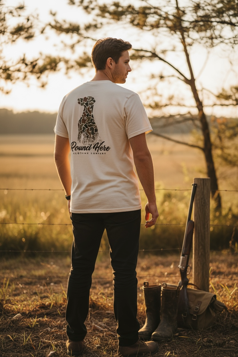 ‘Round Here Clothing Duck Camo Dog
