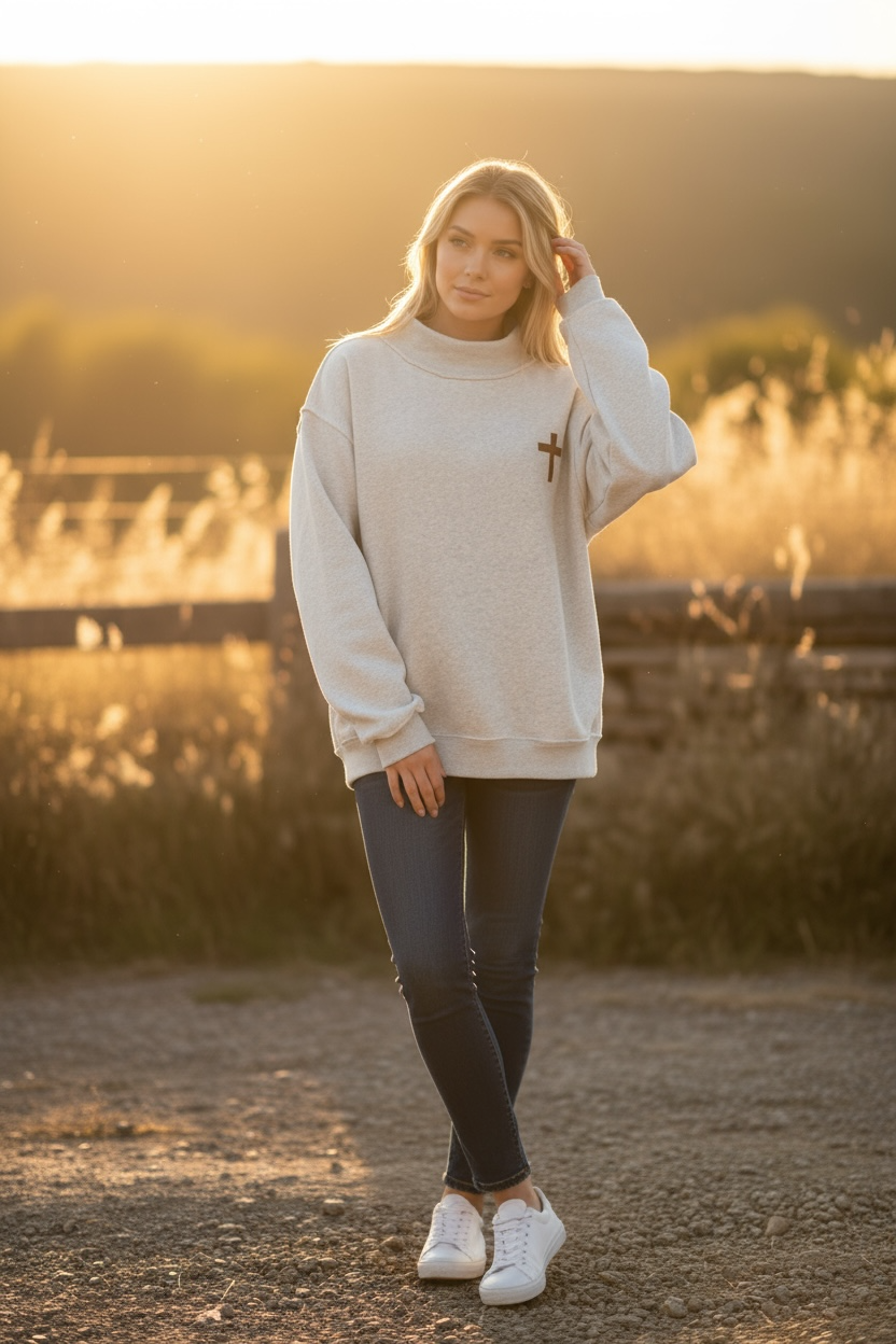 Cross/Jesus Saves Reversible Sweatshirt