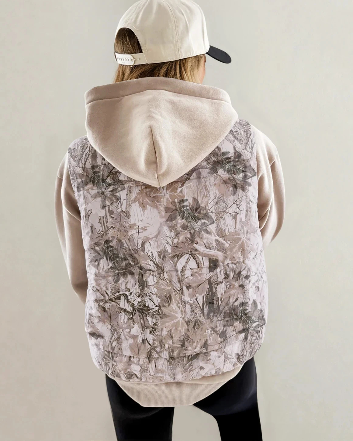 Tessa Camo Leaf Print Winter Puffer Vest
